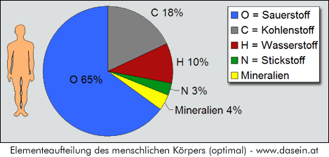 Verhältnis der Elementen im menschlichen Körper Verhältnis der Elementen im menschlichen Körper
